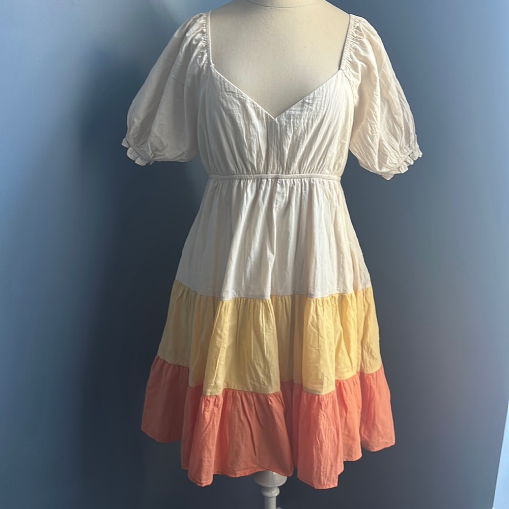 NWT- & Merci Color-block Puff Sleeve Dress - Small